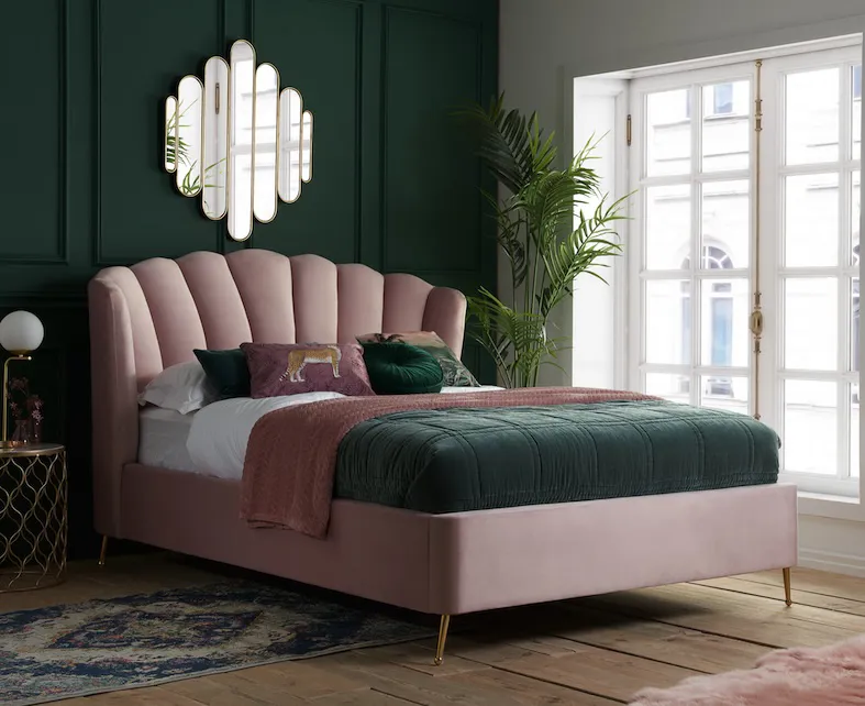 Como Pink Ottoman Bed Frame